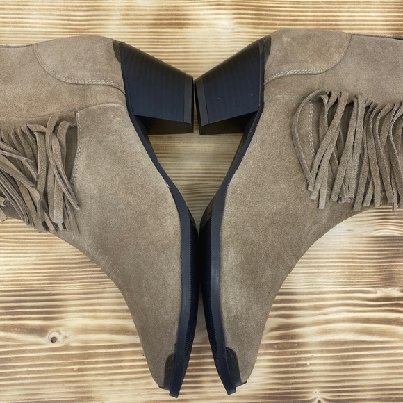 Dingo Gigi Tan Suede Fringe Toe Cap Western Boots Sz 10 - Picture 6 of 10
